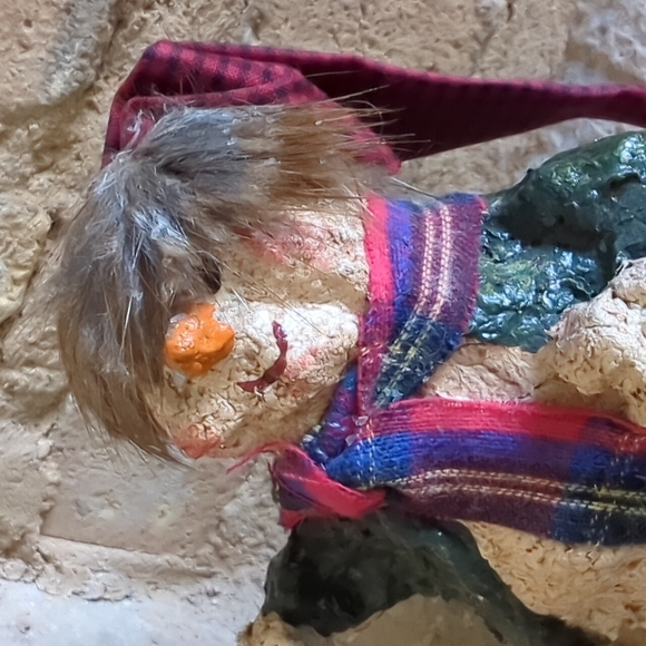 Primitive Artist-Made Folk Art Snowman - Picture 7 of 9